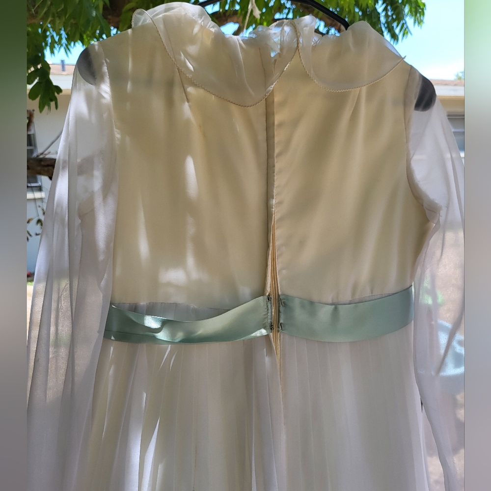 Sold Vintage 70's Ruffle Pleated Gown - Picture 7 of 8
